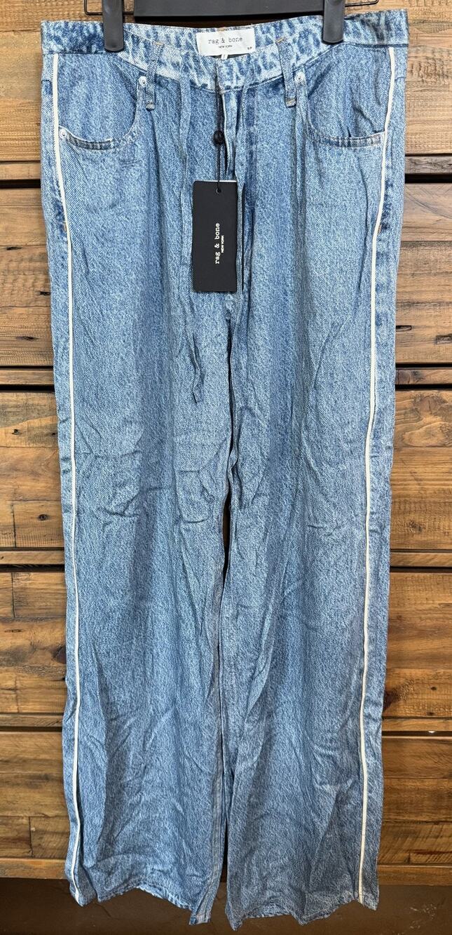 Rag & Bone Zoe Miramar Slink Lounge Pants Women's S Blue Soft Wide Leg NWT